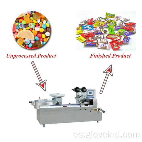 Empaquetadora automática de paquetes de dulces pequeños caramelos